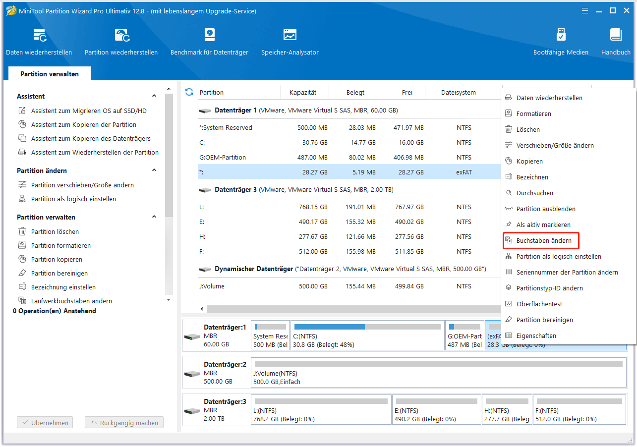 Mit MiniTool Partition Wizard Laufwerksbuchstaben ändern