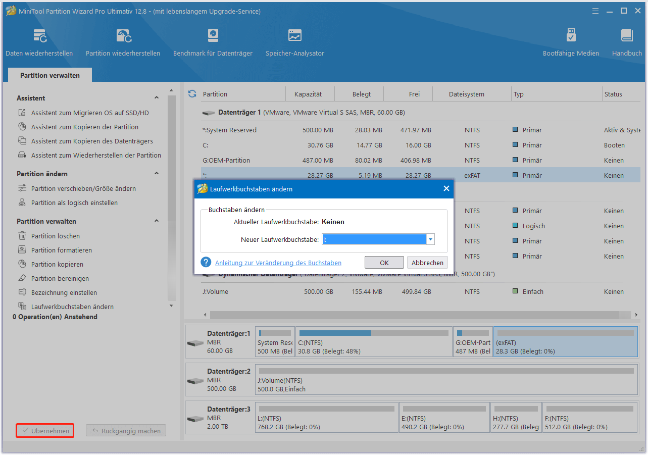 Mit MiniTool Partition Wizard einen Laufwerksbuchstaben zuweisen