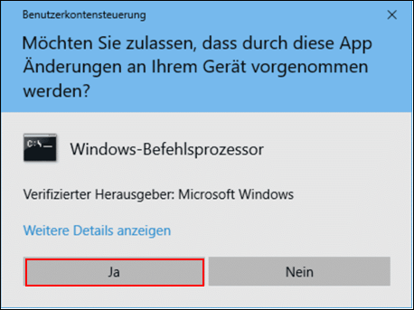 Klicken Sie im Pop-up-Fenster auf Ja