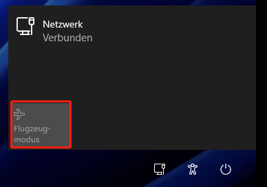 Flugzeugmodus wählen