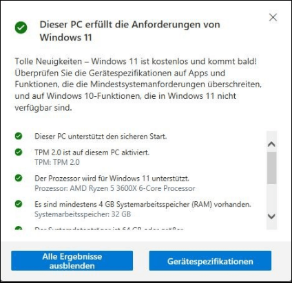 Die Anforderungen von Windows 11