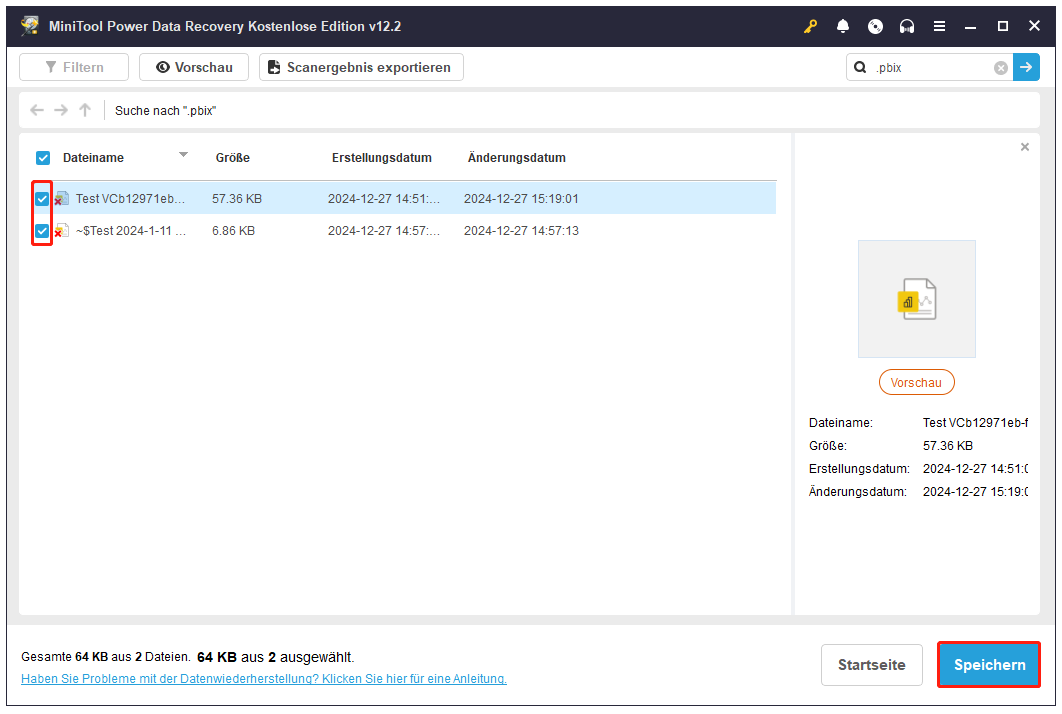 gefundene Power BI-Dateien speichern