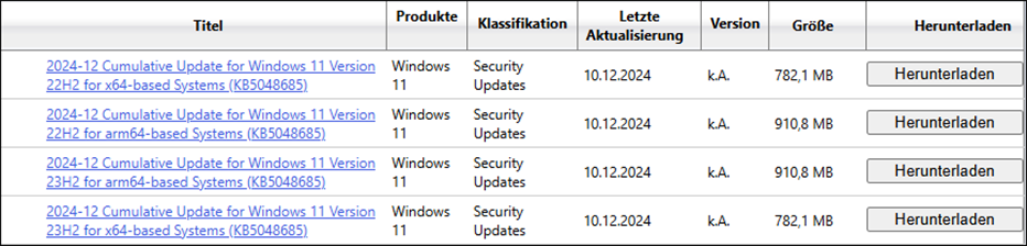 Wählen Sie das passende Paket, dann klicken Sie auf die Schaltfläche Herunterladen