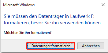 Klicken Sie auf die Option Datenträger formatieren