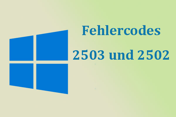 5 Lösungen für die Fehlercodes 2503 und 2502 in Windows 11/10/7