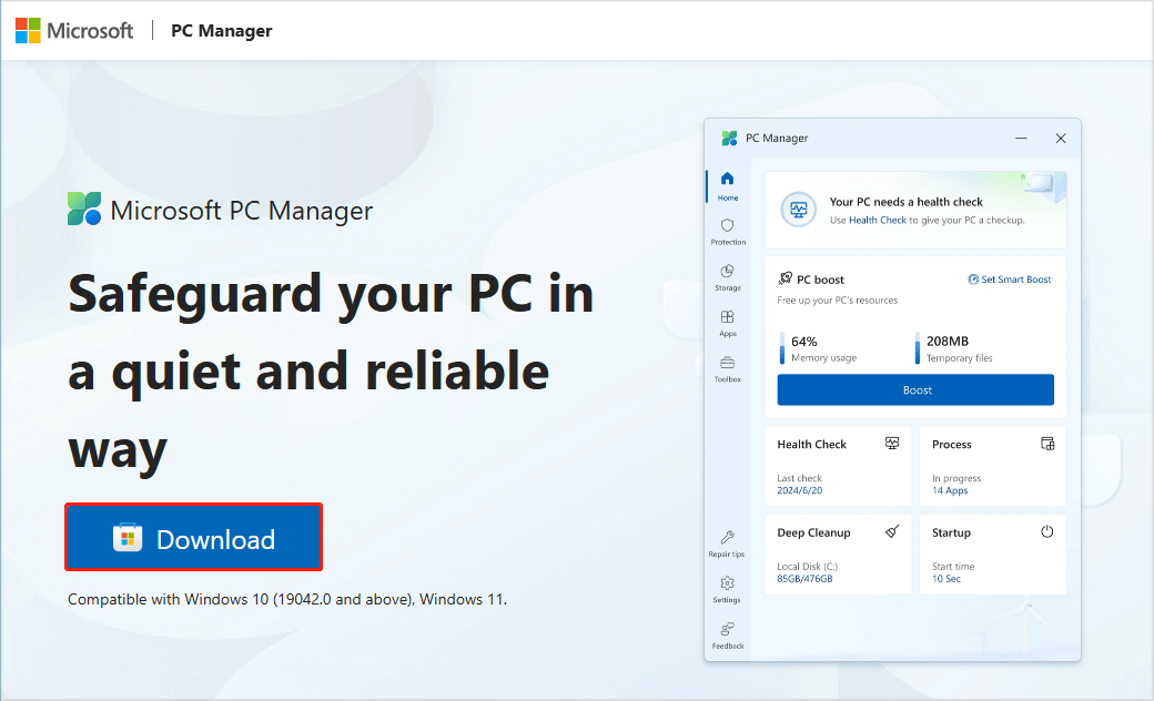 PC Manager von der offiziellen Website herunterladen