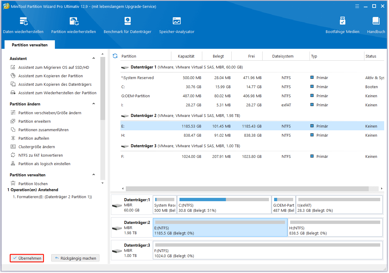 Formatieren Sie die alte SSD mit MiniTool Partition Wizard