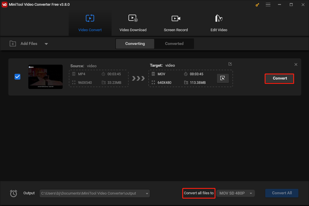 Konvertieren des beschädigten Videos in ein anderes Format mit MiniTool Video Converter