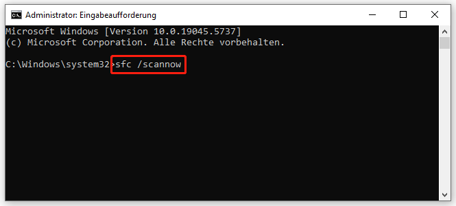 sfc /scannow in der Eingabeaufforderung ausführen