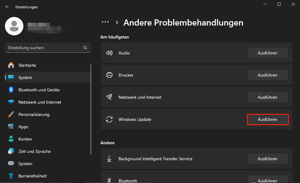 Windows Update-Problembehandlung ausführen