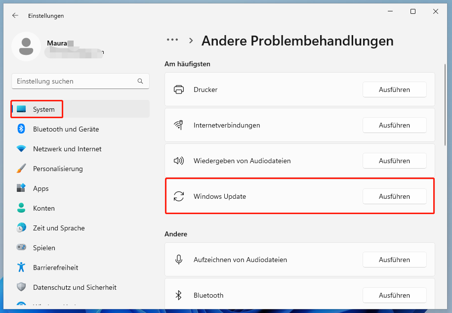 Windows Update-Problembehandlung ausführen, um das Problem „KB5055642 kann nicht installiert werden“ in Windows 11 zu beheben