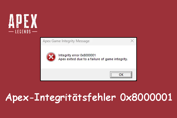 3 nützliche Lösungen für den Apex-Integritätsfehler 0x8000001