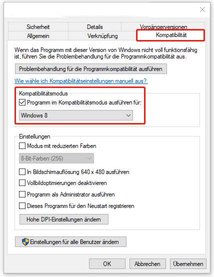 Dune: Awakening im Kompatibilitätsmodus für Windows 8 ausführen