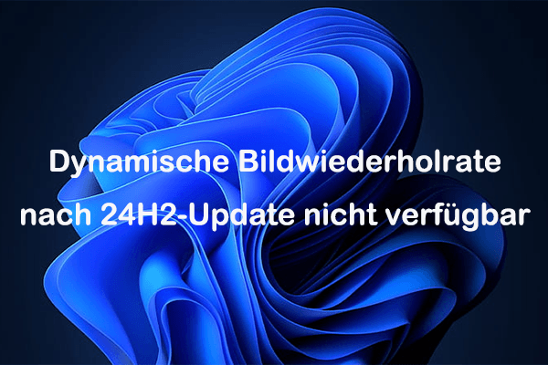 Gelöst: Dynamische Bildwiederholrate wird nach dem 24H2-Update nicht unterstützt