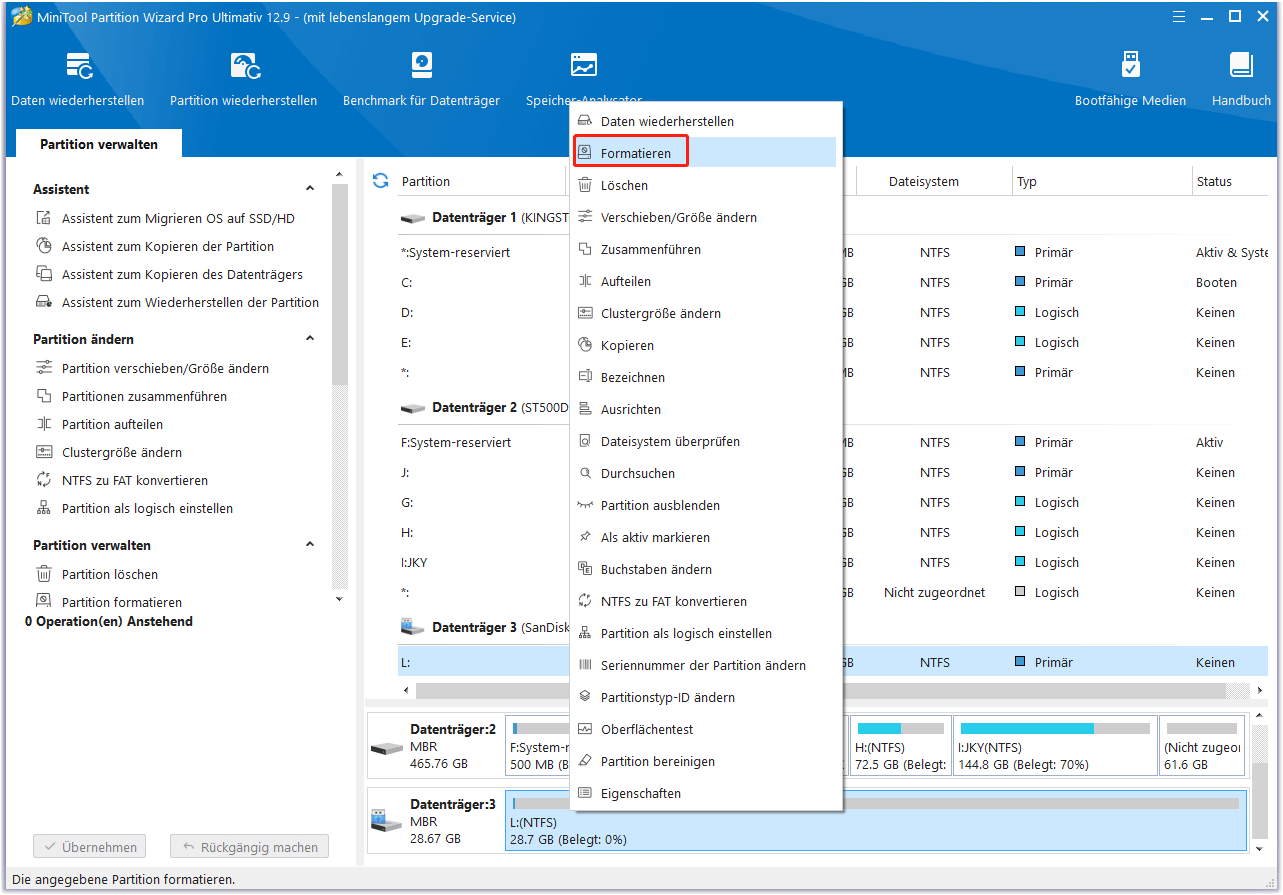 Formatieren Sie die 3DS-SD-Karte mit MiniTool Partition Wizard