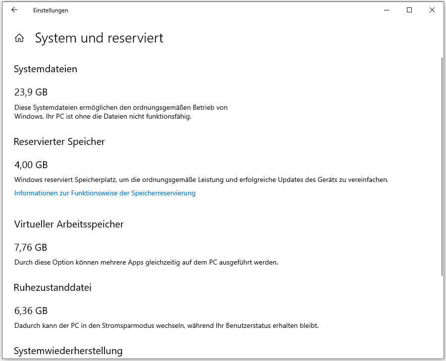 Was sind System- und reservierte Dateien