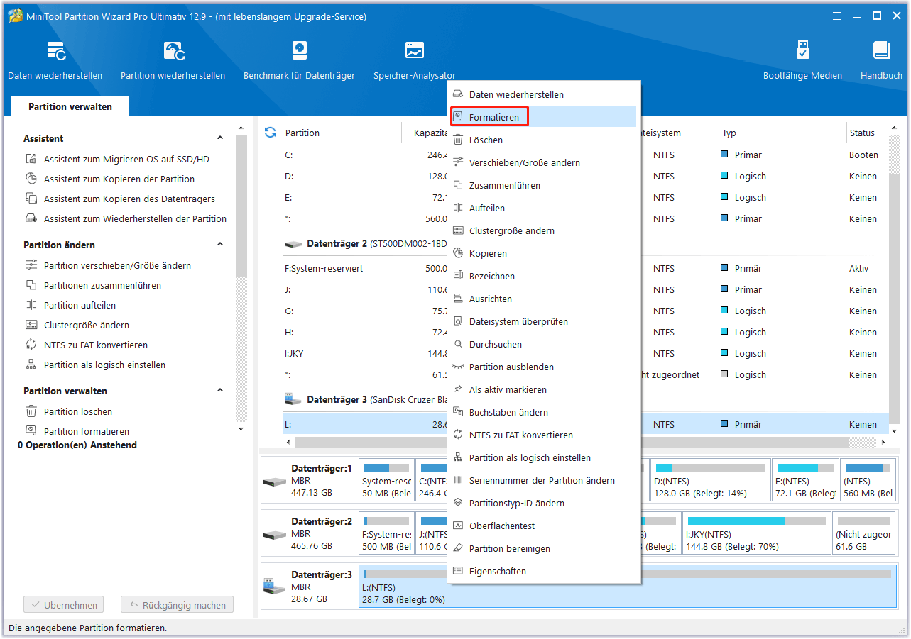 Formatieren Sie die SD-Karte der Vivitar-Kamera mit MiniTool Partition Wizard