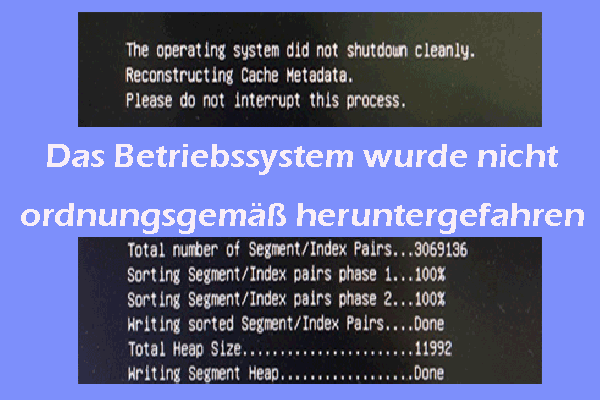 [Gelöst] Das Betriebssystem wurde nicht ordnungsgemäß heruntergefahren bei Dell/HP/Lenovo