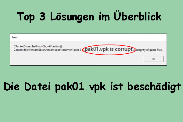 3 schnelle Lösungen für den Fehler „Die Datei pak01.vpk ist beschädigt“ in Dota 2/CS2