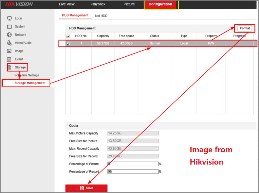 die SD-Karte von Hikvision IP-Kamera formatieren