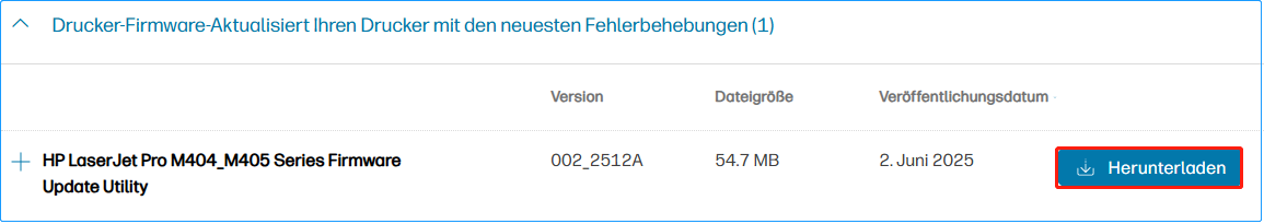 HP LaserJet Pro M404n Firmware-Update