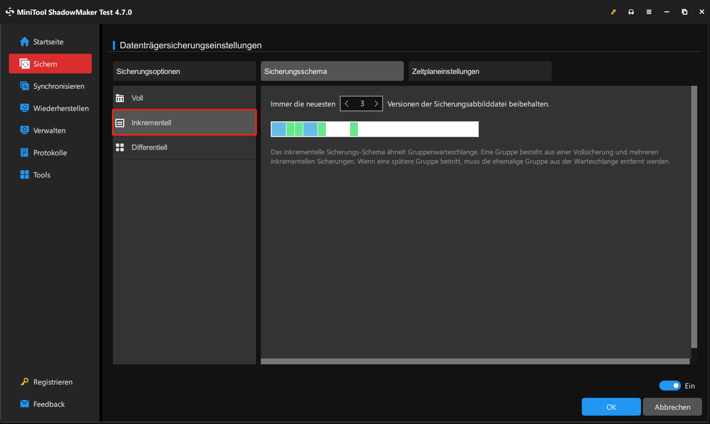 inkrementelles Backup in MiniTool ShadowMaker konfigurieren