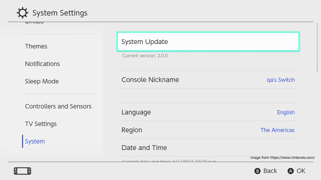 Führen Sie eine Systemaktualisierung auf der Nintendo Switch durch