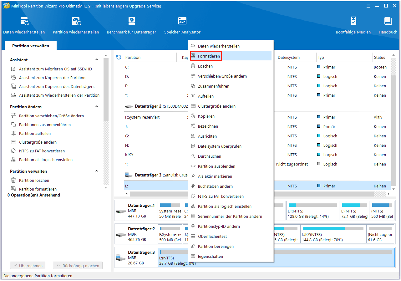 Formatieren Sie die Nintendo Switch SD-Karte mit MiniTool Partition Wizard