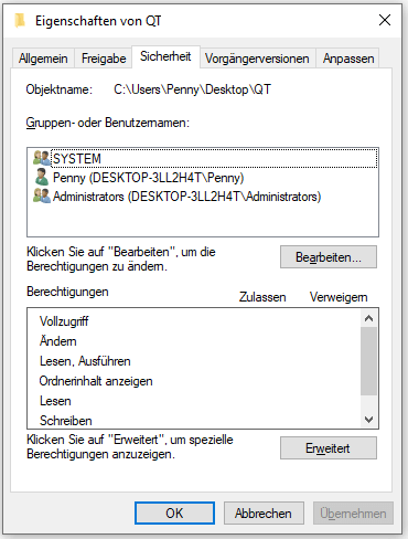 Ändern der Ordnereigenschaften in Datei Explorer