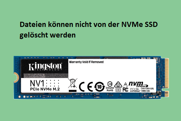 Sie können keine Dateien von einer NVMe SSD löschen? 5 Lösungen für Sie!