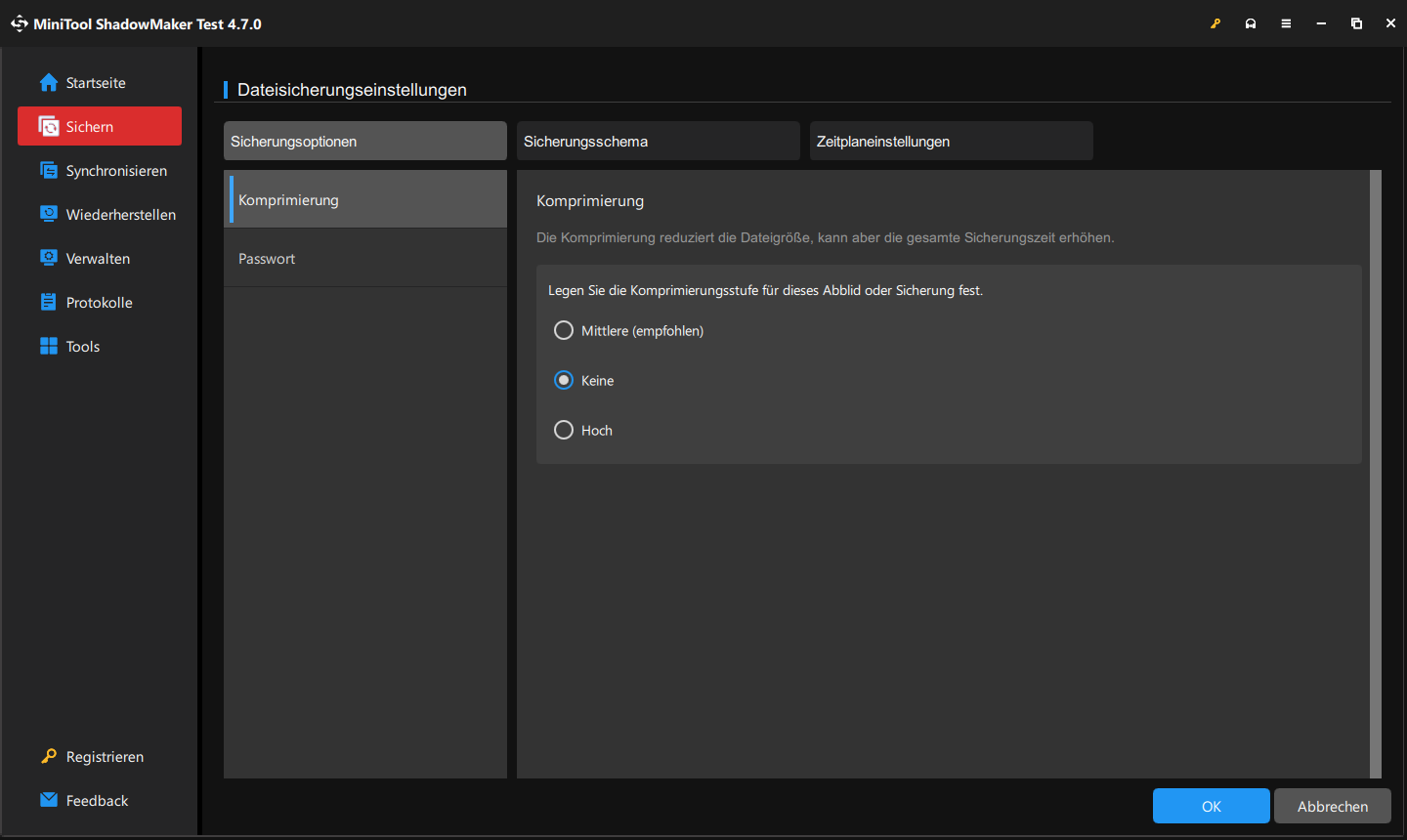 nützliche Funktionen von MiniTool ShadowMaker für Dateisicherung