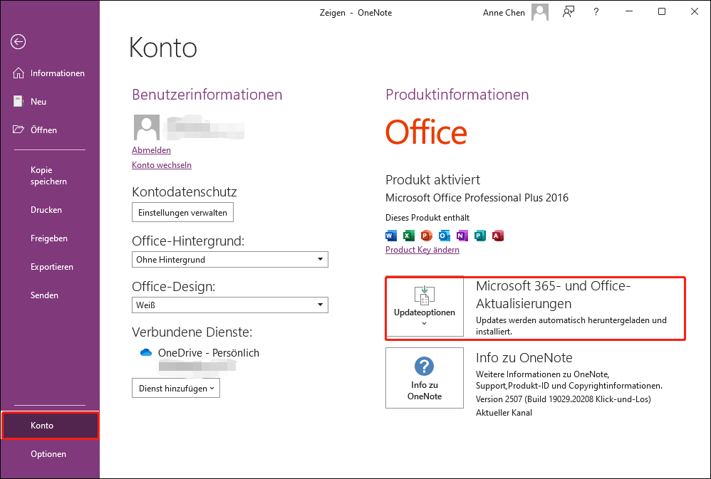 OneNote aktualisieren