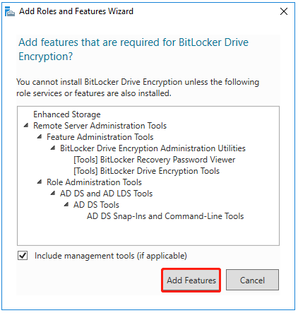 Installation der erforderlichen Tools mit „Features hinzufügen“ im Popup-Fenster bestätigen