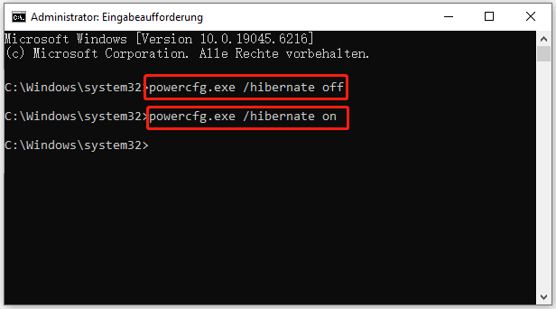 Aktivieren Sie den Ruhezustand erneut.