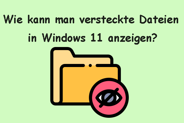 Kurzanleitung: Wie kann man ausgeblendete Dateien in Windows 11 anzeigen?