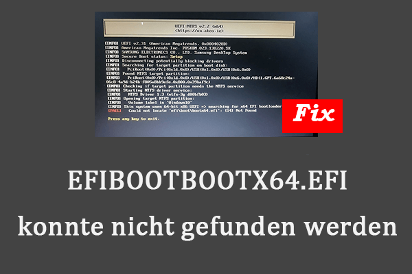 EFIBOOTBOOTX64.EFI konnte nicht gefunden werden – Beheben: Vollständige Anleitung