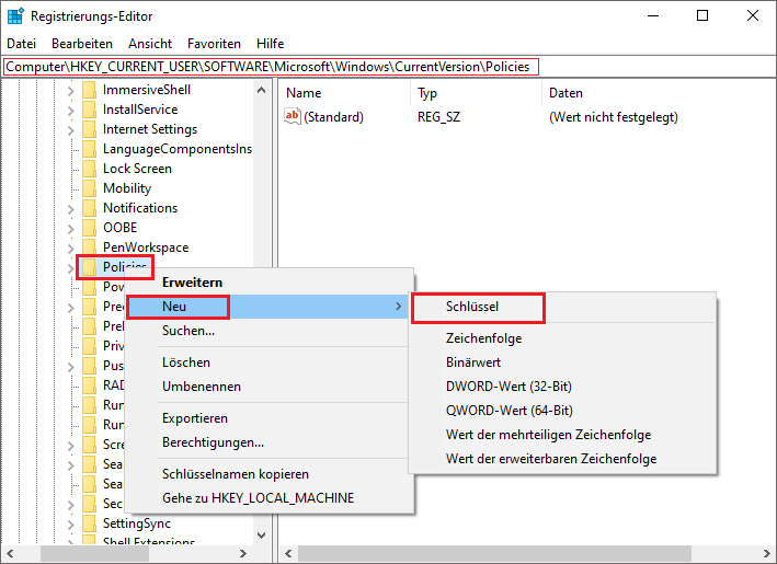 einen neuen Wert erstellen und in „DisableTaskMgr“ nennen