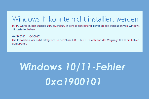 Wie man den Fehler 0xc1900101 unter Windows 11/10 schnell behebt