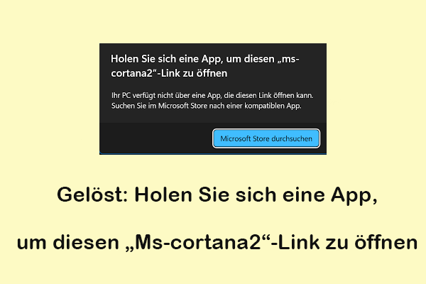 Wie man behebt: Holen Sie sich eine App, um diesen „Ms-cortana2“-Link zu öffnen
