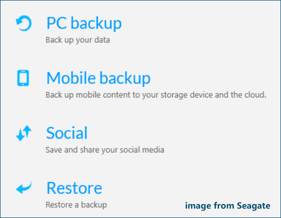 Funktionen von Seagate Dashboard