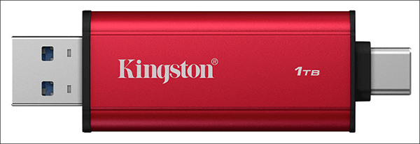 Kingston Dual Portable SSD mit USB-C- und USB-A-Anschlüssen.
