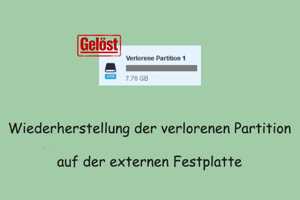 Wiederherstellung einer verlorenen Partition auf einer externen Festplatte & Datenwiederherstellung
