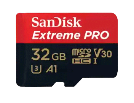 SanDisk-microSD-Karte mit 32-GB-Speicherkapazität.