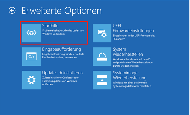 Ausführung der Starthilfe.