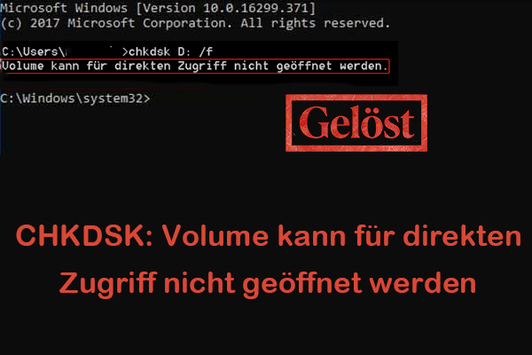 So beheben Sie schnell den Fehler „CHKDSK Volume kann für direkten Zugriff nicht geöffnet werden“