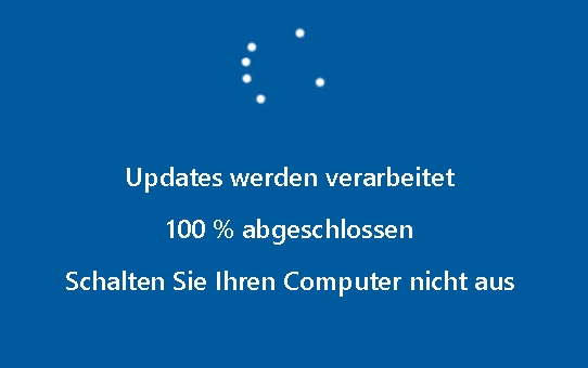 Vollständige Bluescreen-Meldung beim Windows-Update.