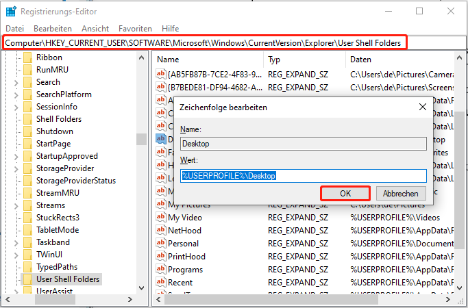 Klicken Sie auf die Schaltfläche OK.