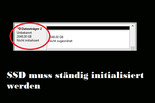 SSD muss ständig neu initialisiert werden: Lösungen finden Sie im Pro Guide