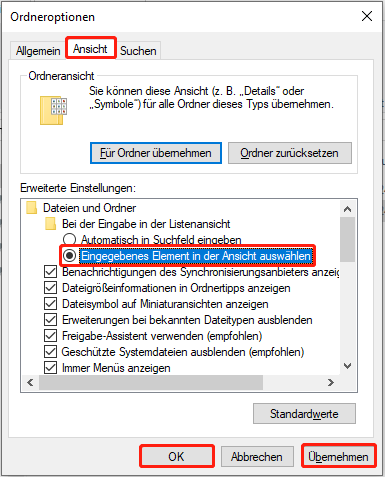 Versteckte Dateien, Ordner und Laufwerke im Ansichtregister anzeigen, Auswahl aktivieren und auf Anwenden klicken.