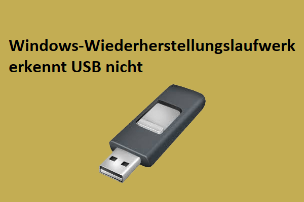 Die besten Lösungen für Windows-Wiederherstellungslaufwerk erkennt USB nicht